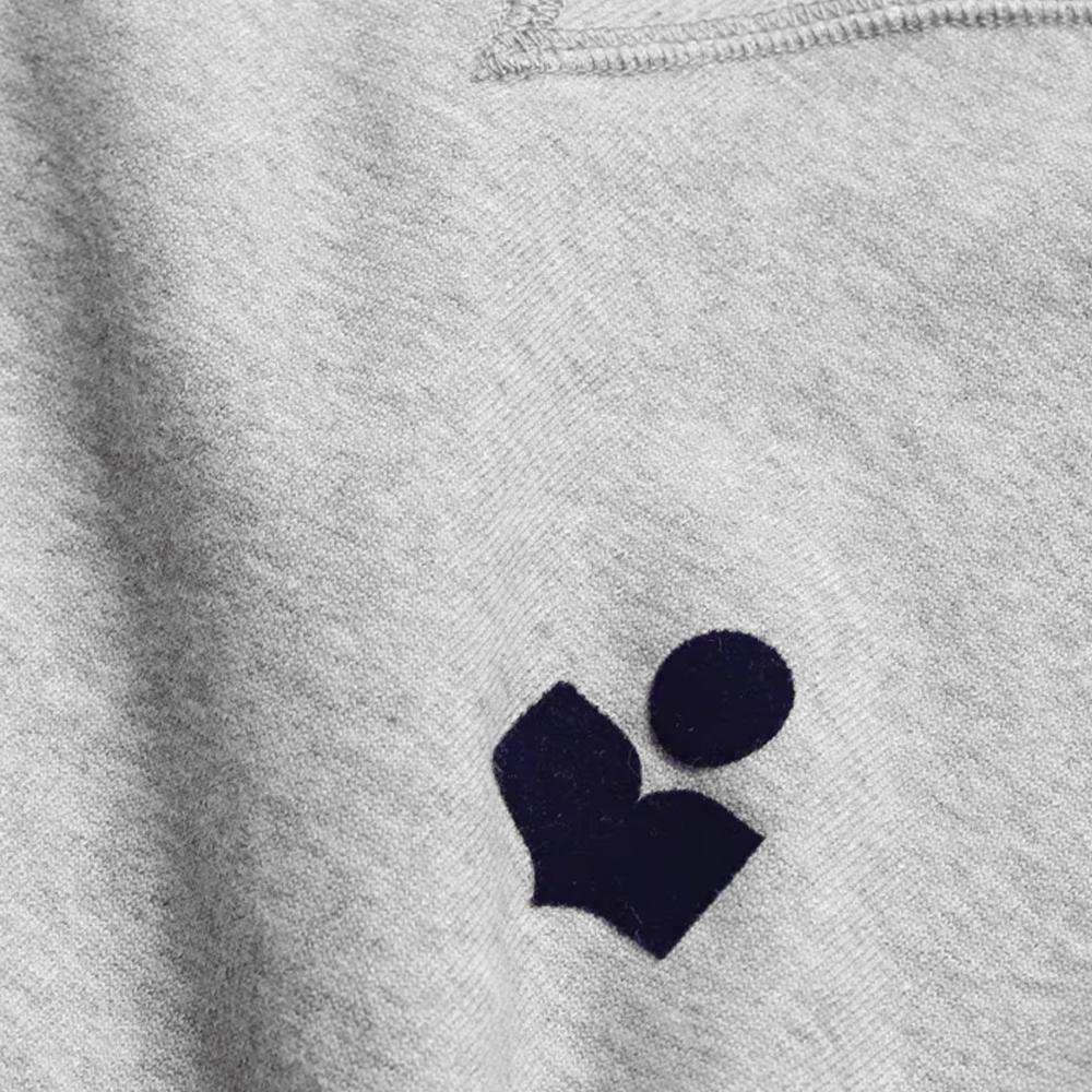 Isabel Marant Velvet Logo Crewneck Sweatshirt Gray Men