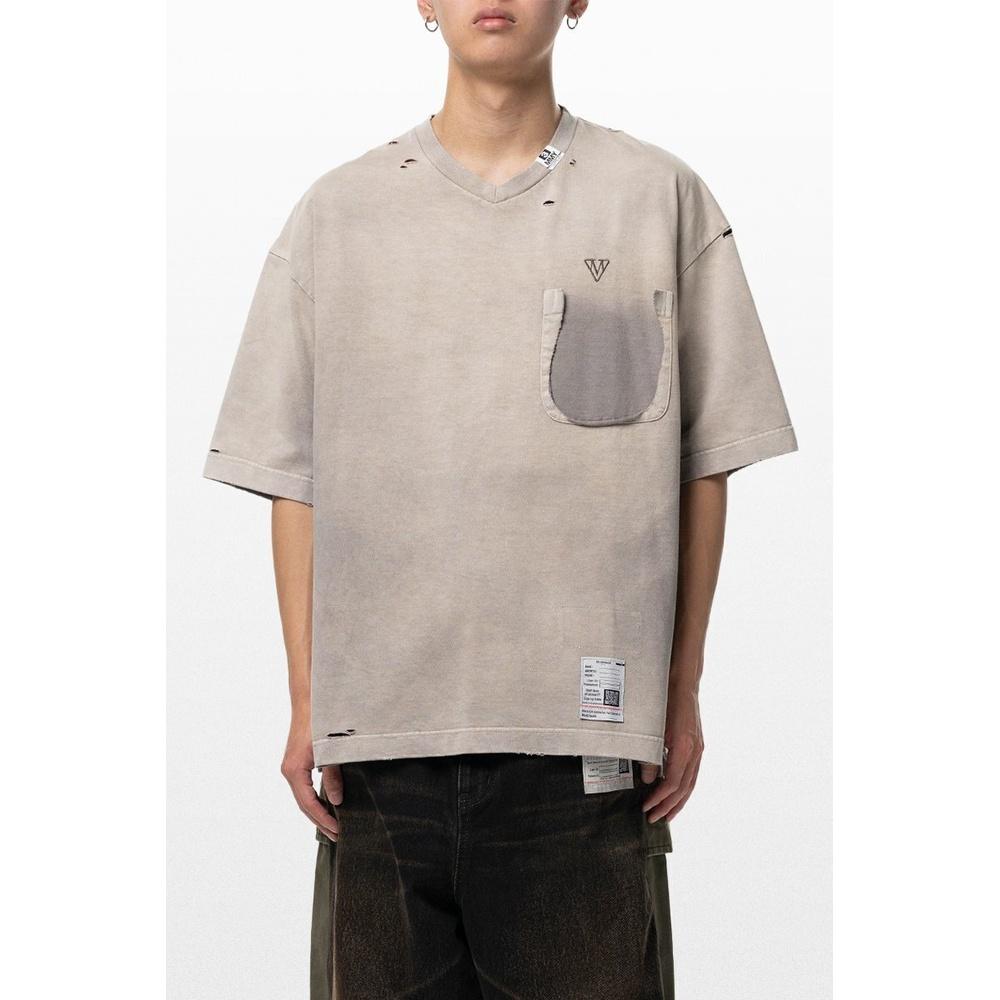 Maison Mihara Yasuhiro Logo Embroidered Men’s Short Sleeve T-Shirt Beige