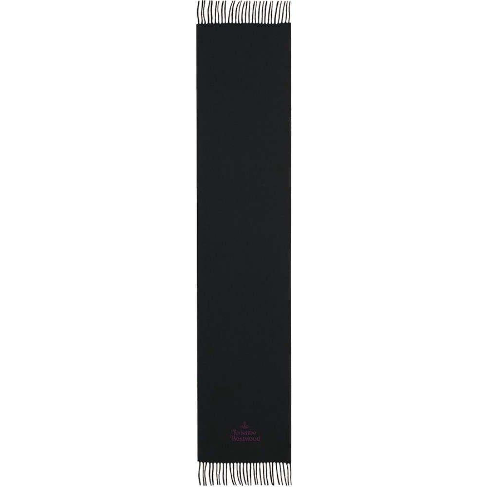 Vivienne Westwood ORB Logo Embroidered Black Scarf
