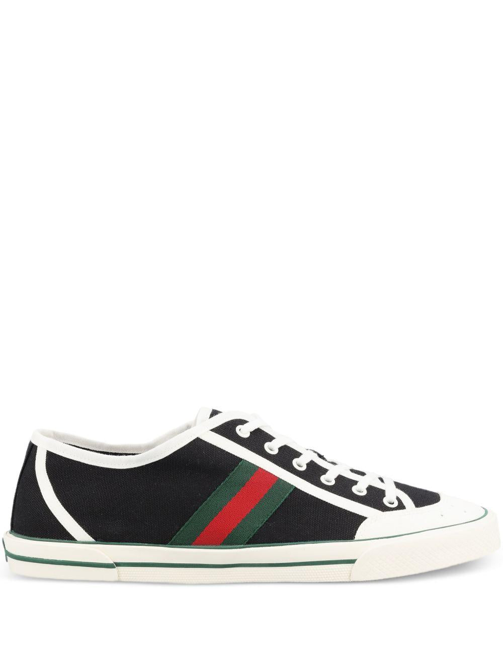 GUCCI Black Leather Low-Top Sneakers