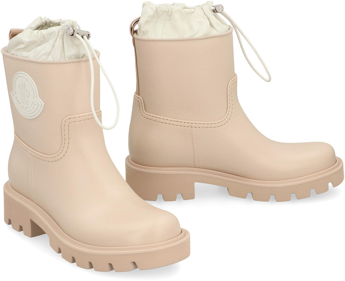 Moncler Black Leather Mid-Calf Ankle Boots