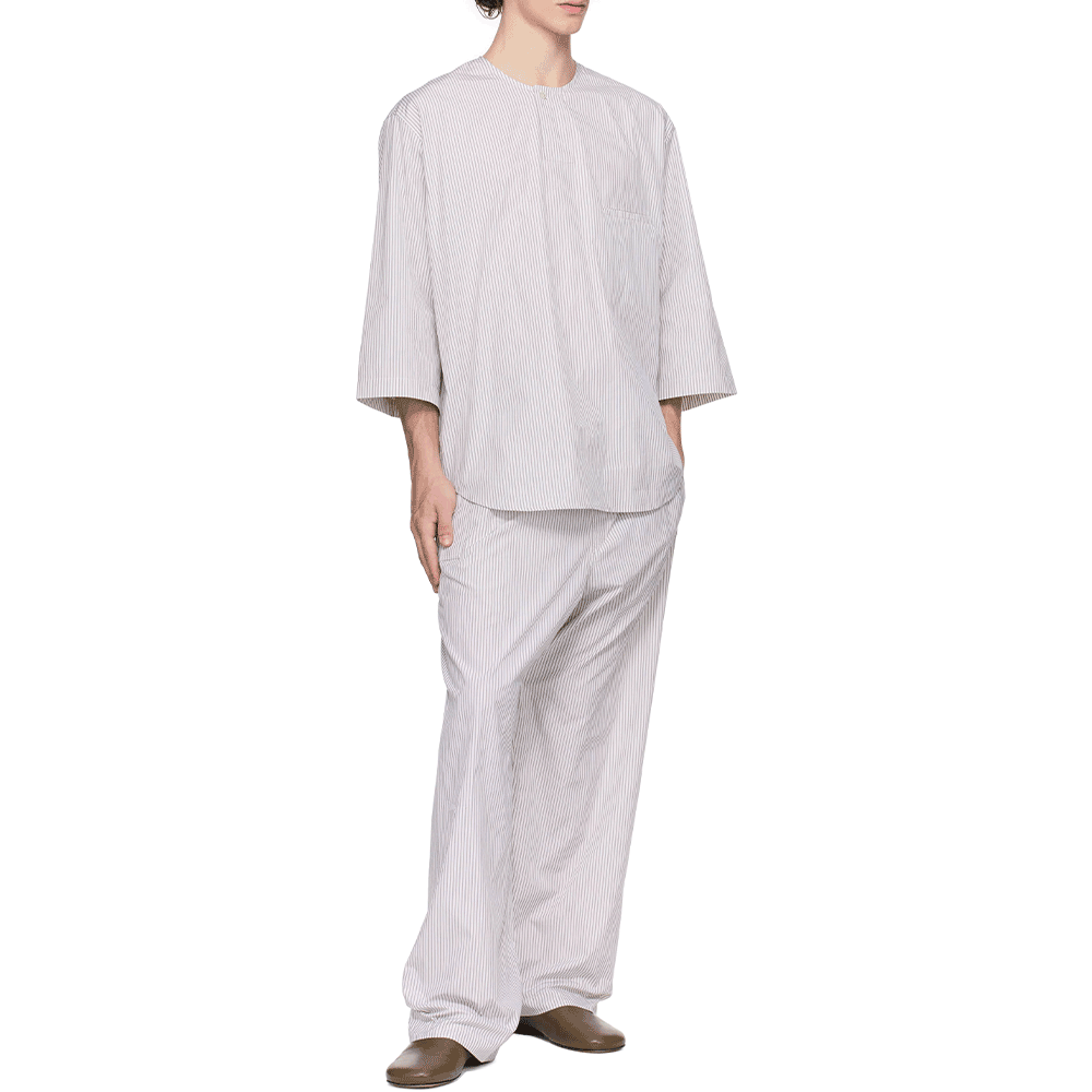 Lemaire Men’s Henley T-Shirt 3/4 Sleeve Short Sleeve Top TO1326 LF1409