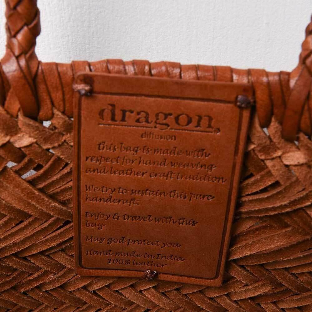 Dragon Diffusion Flat Gora Mini Tote Bag Tan Leather 8809 TAN