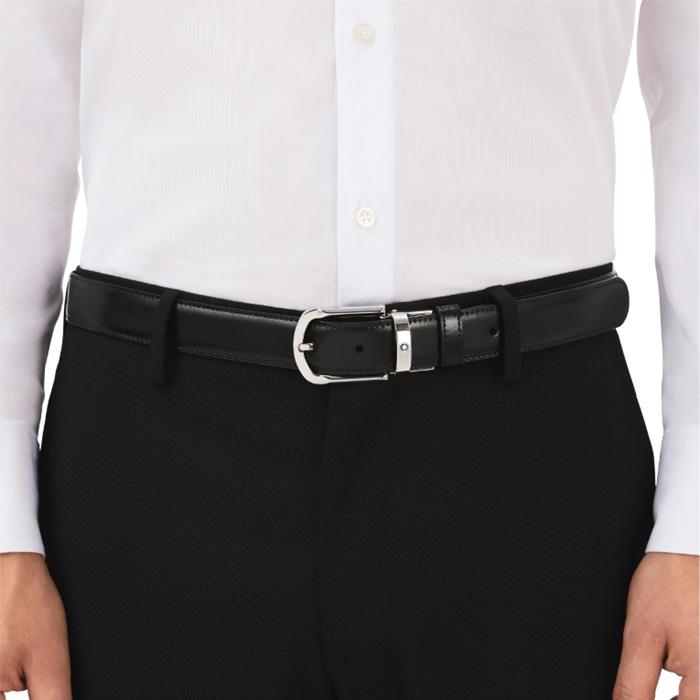 Montblanc Reversible Round Horseshoe Buckle Belt 30mm