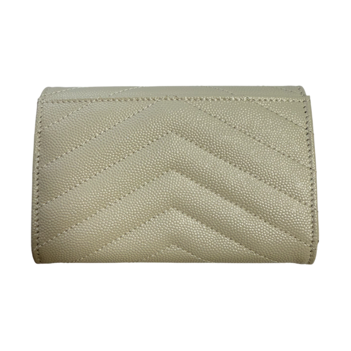 Saint Laurent Cream Monogram Flap Small Wallet for Women