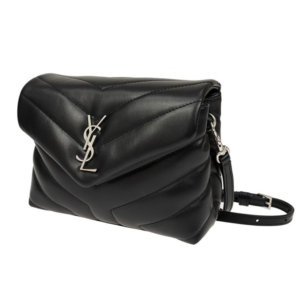 Saint Laurent Silver Hardware Loulou Toy Mini Shoulder Bag Black