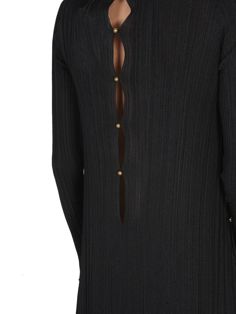 Bottega Veneta Black Long Sleeve Midi Dress
