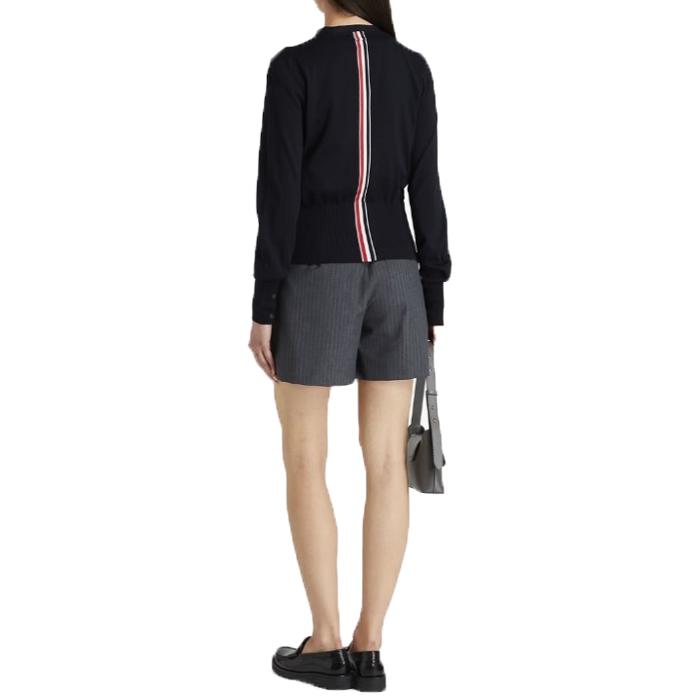 THOM BROWNE Relaxed Fit Cardigan with Back Tricolor Stripe FKC301A 06162 415