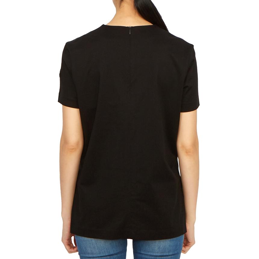 Moncler Women’s Short Sleeve T-Shirt Black Cotton