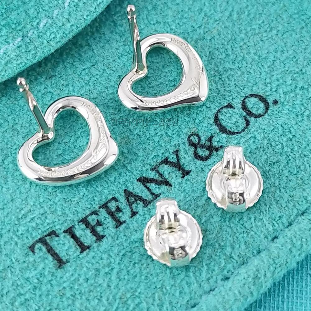 Tiffany & Co 925 Sterling Silver Open Heart Earrings 92 5