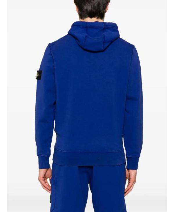 STONE ISLAND Cotton Fleece Hooded Sweatshirt Black Men