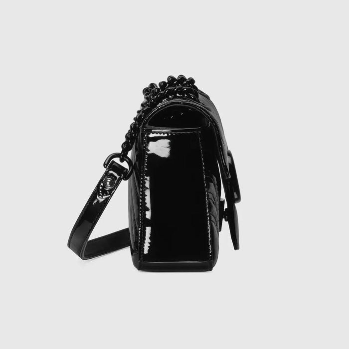 GUCCI GG Marmont Mini Shoulder Bag Black Leather