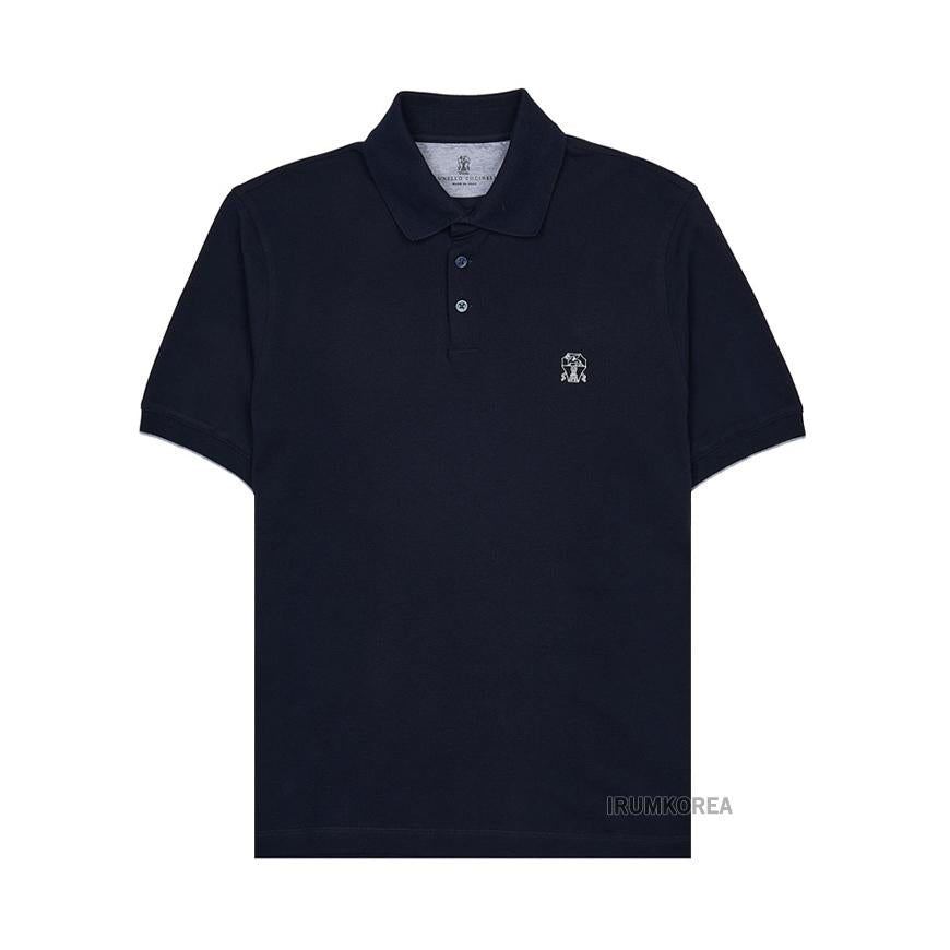 Brunello Cucinelli Men’s Logo Polo T-Shirt ME8548788 CD361