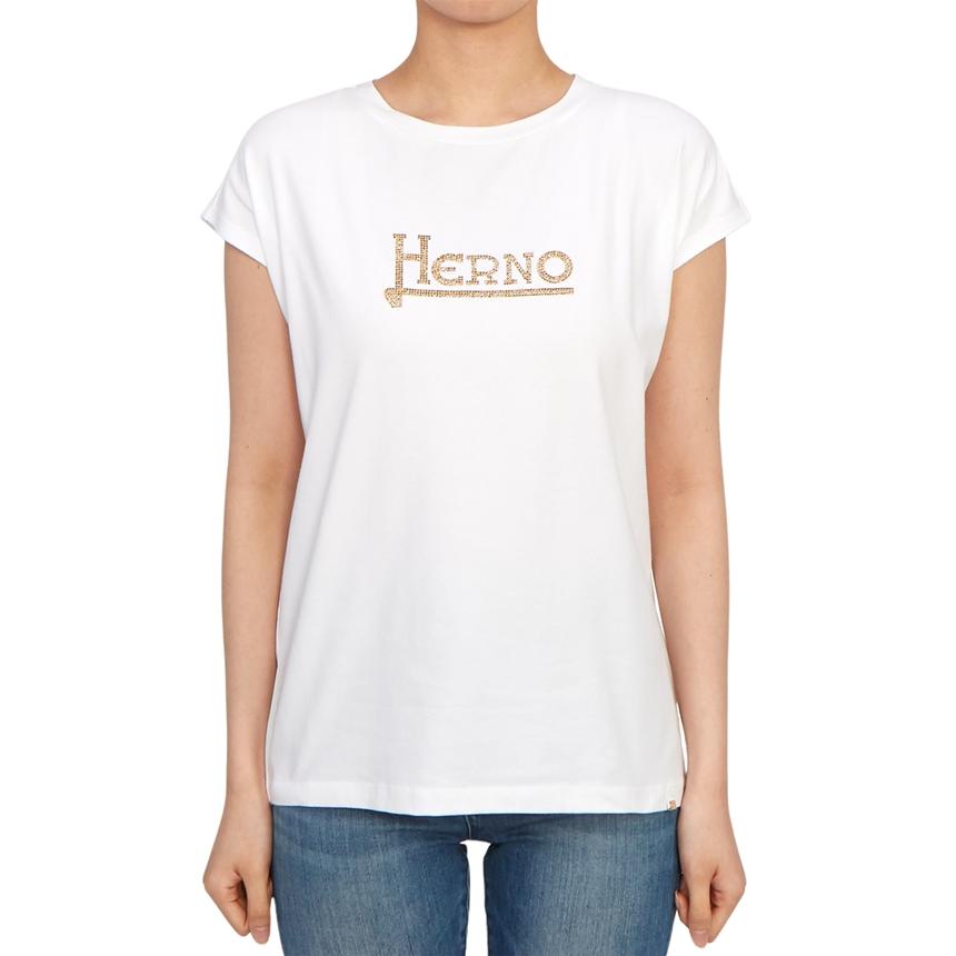 Herno Women’s Short Sleeve T-Shirt Black Cotton Top