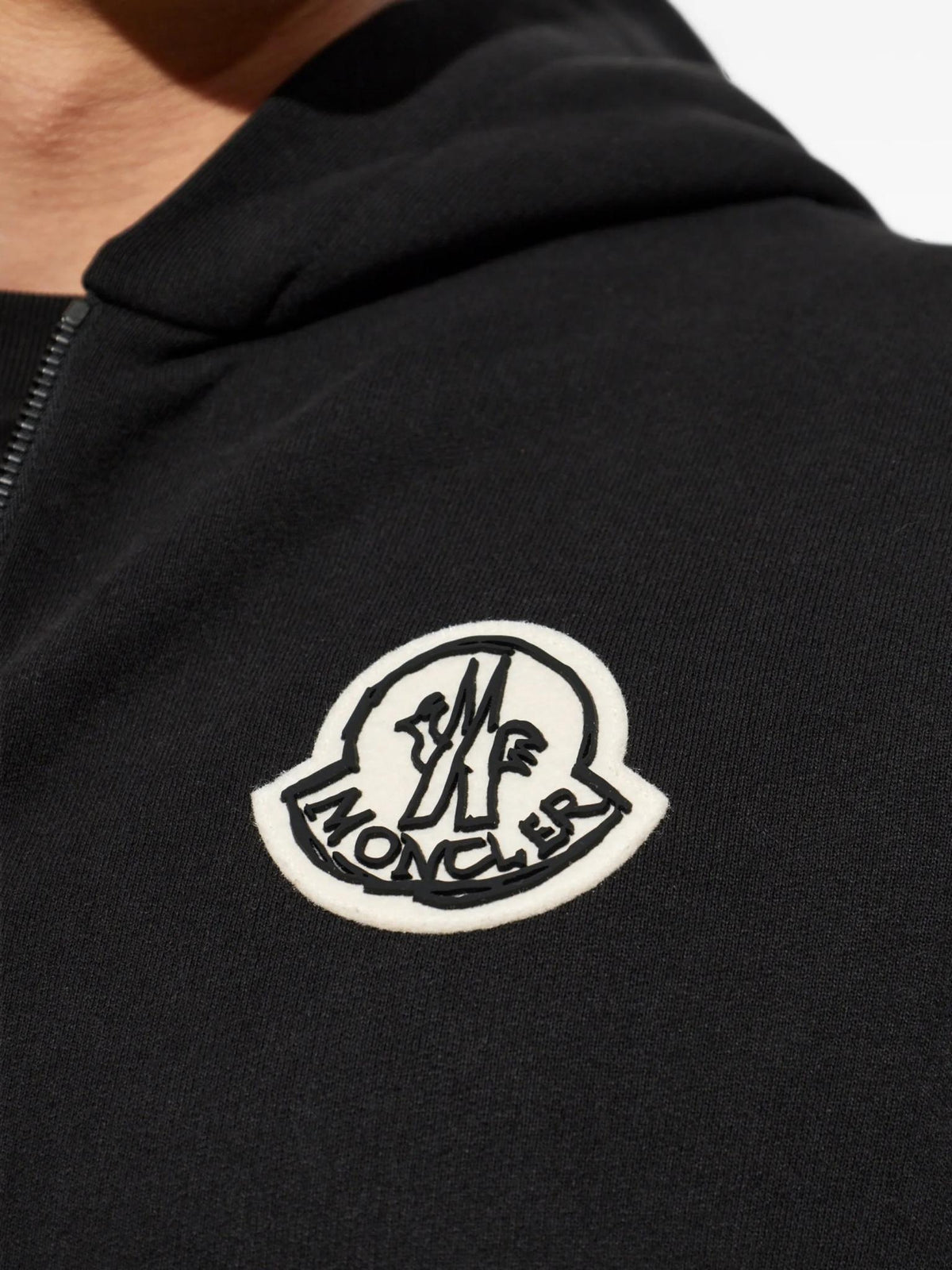 Moncler Black Cotton Logo Sweatshirt for Men