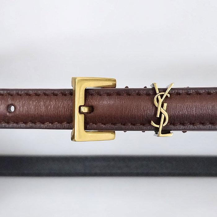 Saint Laurent Cassandra Extra Slim Smooth Leather Belt Women’s
