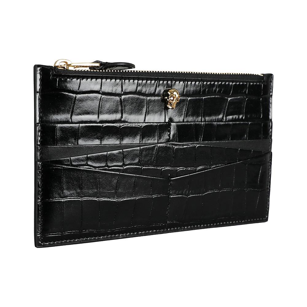 Alexander Mcqueen Skull Flat Women's Card Holder 632036 1JMFG 1050