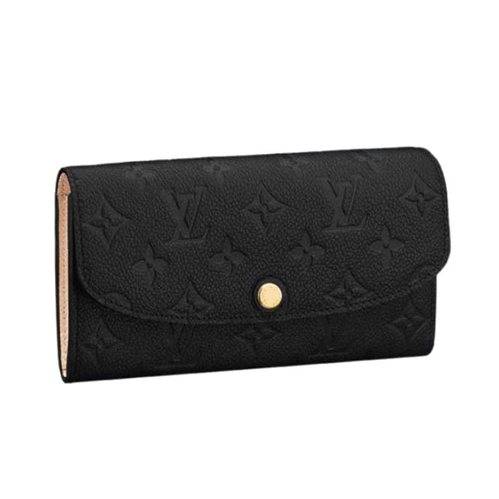 Louis Vuitton Monogram Empreinte Emily Wallet Noir Black Long Wallet