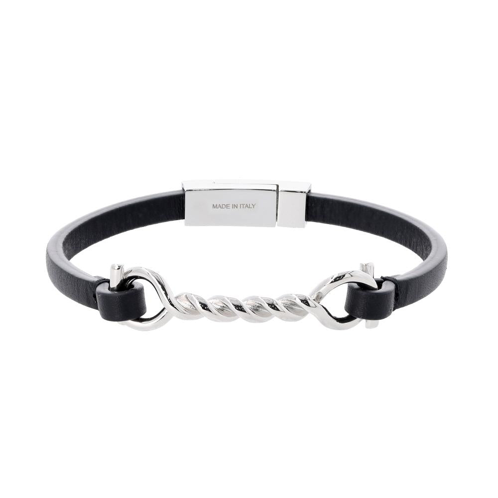 Ferragamo Gancini Leather Bracelet for Men 0423 0796094