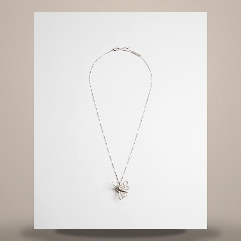 DIOR Silver Couture Bee Pendant Necklace N3597HOMSTD990