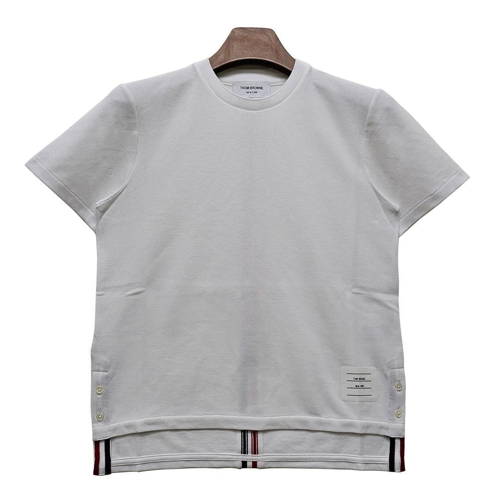 THOM BROWNE Women’s Classic Back Stripe Piqué Polo Shirt White