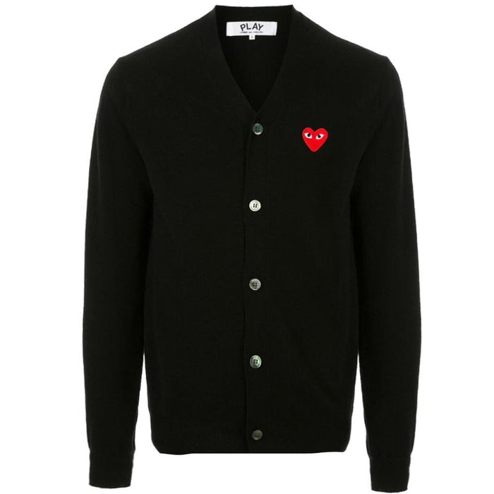 Comme des Garcons Red Heart V-Neck Cardigan Black AZ N008 051 1