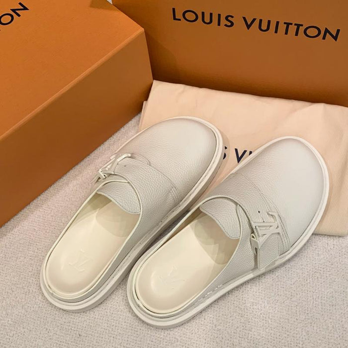 Louis Vuitton Beige Ivory LV Easy Mule Men's Slide Sandals