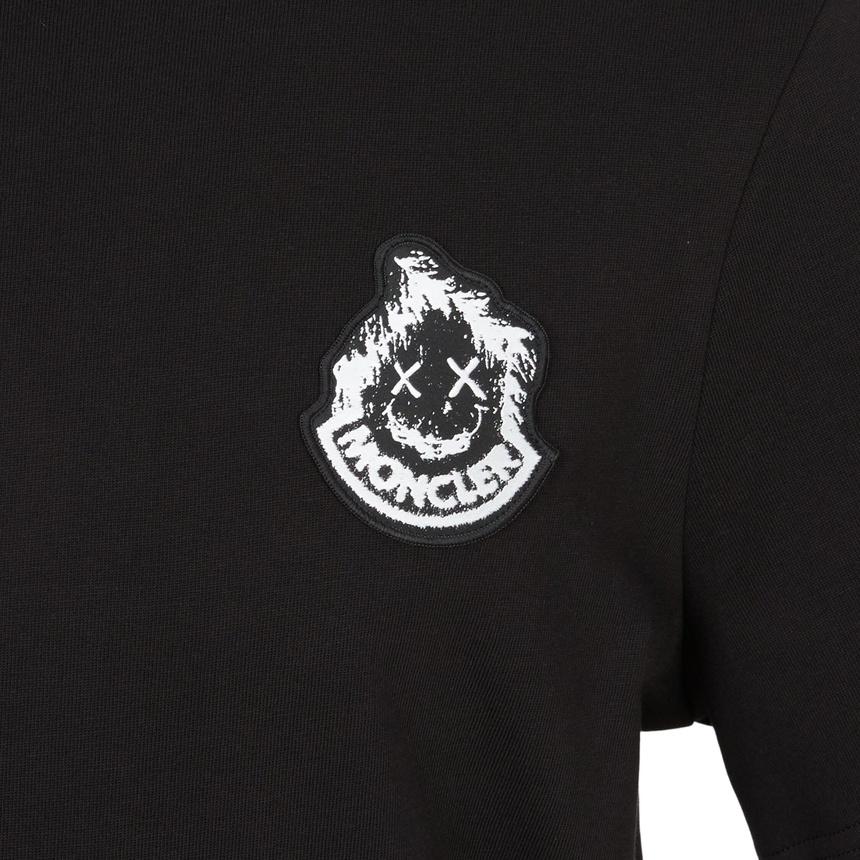 Moncler Men’s Short Sleeve T-Shirt Black Cotton Tee