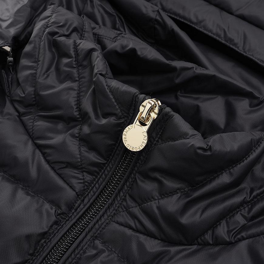 EA7 Women’s Hooded Puffer Peacoat Jacket Black