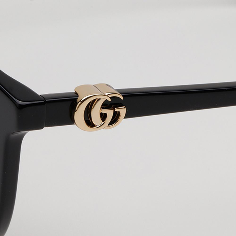 GUCCI Black Acetate Asian Fit Unisex Sunglasses