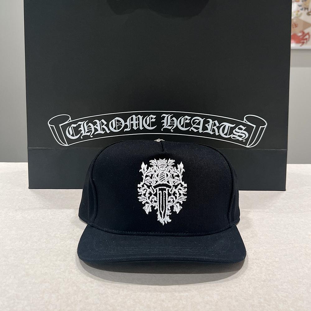 Chrome Hearts Dagger Denim Baseball Cap Black White