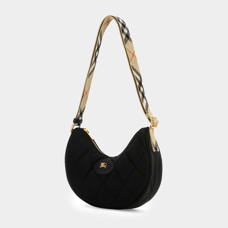 BURBERRY Horseshoe Crescent Crossbody Bag Black