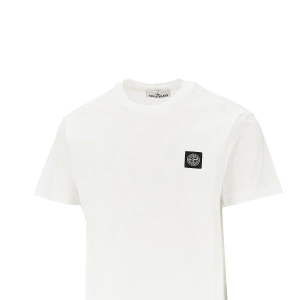 STONE ISLAND Black Cotton Short Sleeve T-Shirt