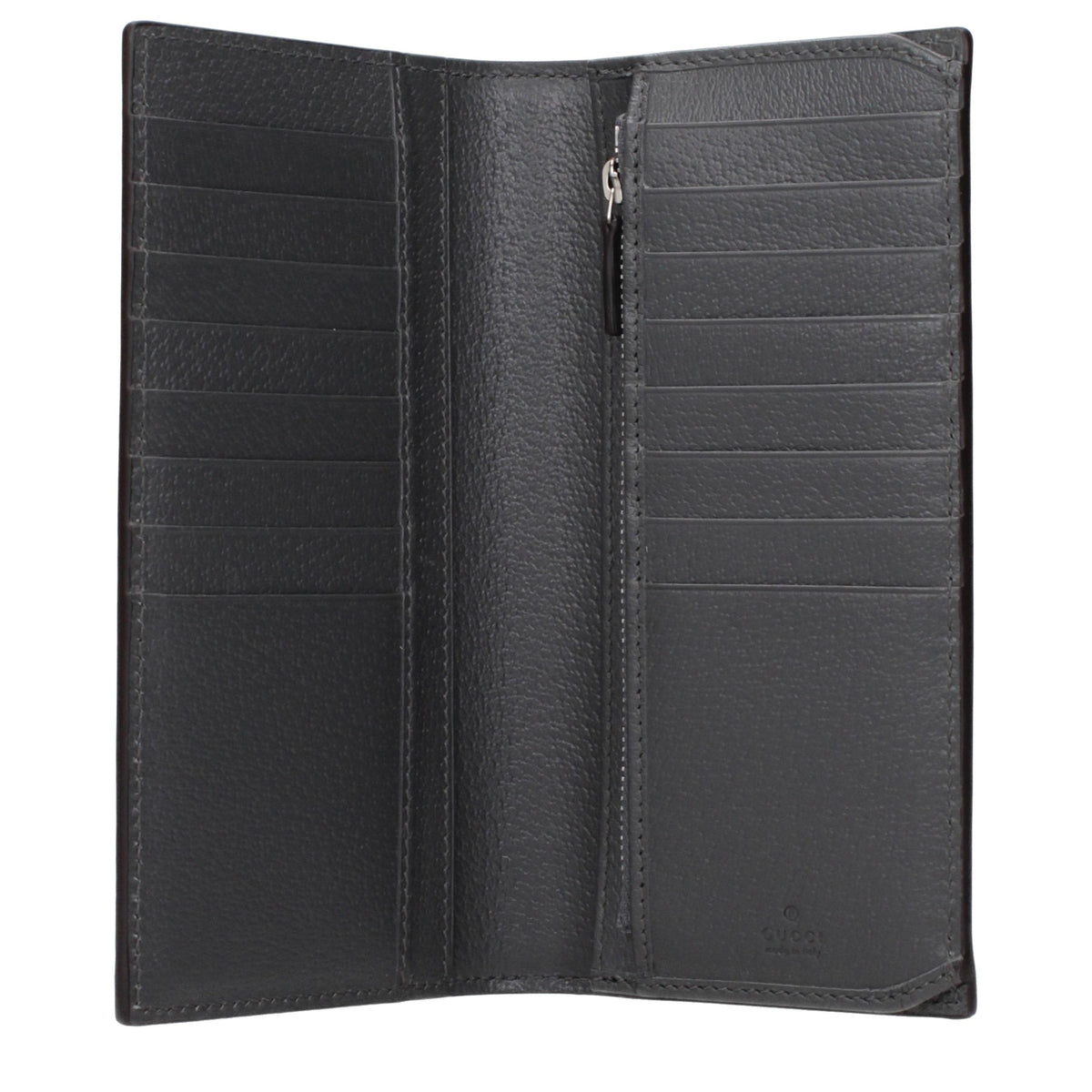 GUCCI Brown Leather Long Bifold Wallet for Men