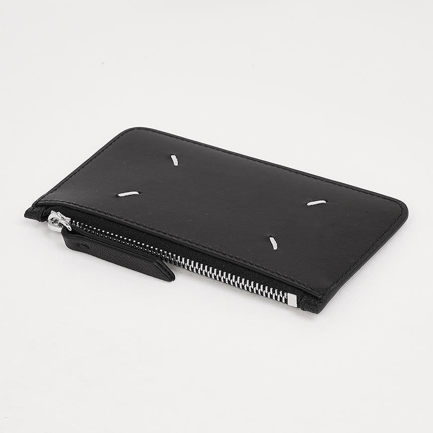Maison Margiela Unisex Four-Stitch Leather Card Holder Black