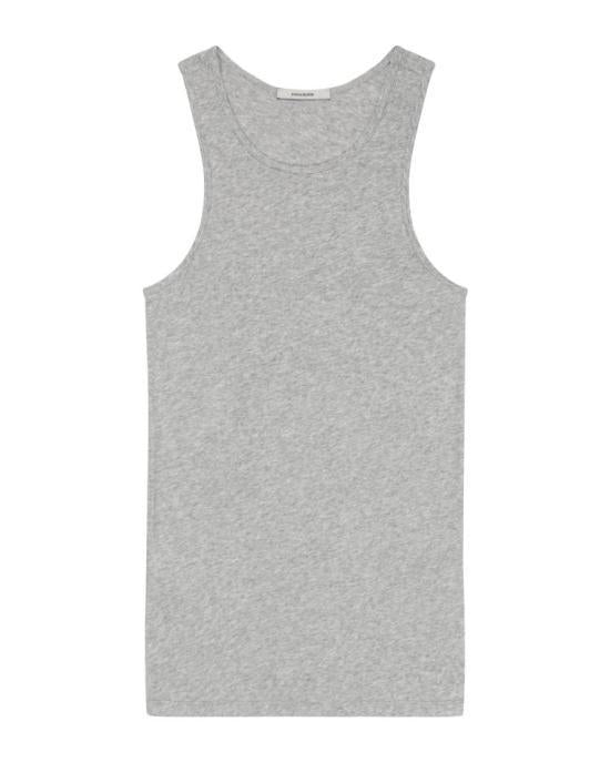 Entire Studios Grey Marle Sleeveless T-Shirt for Men ENTU261 PRSL 052