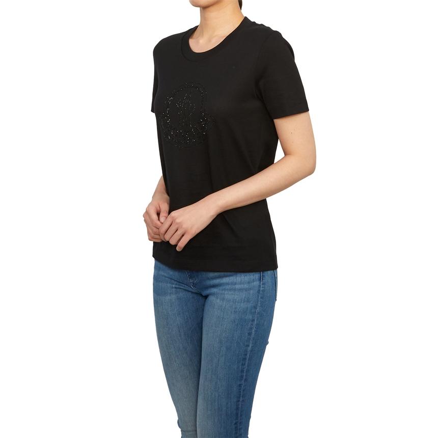 Moncler Women’s Short Sleeve T-Shirt Black Cotton Tee