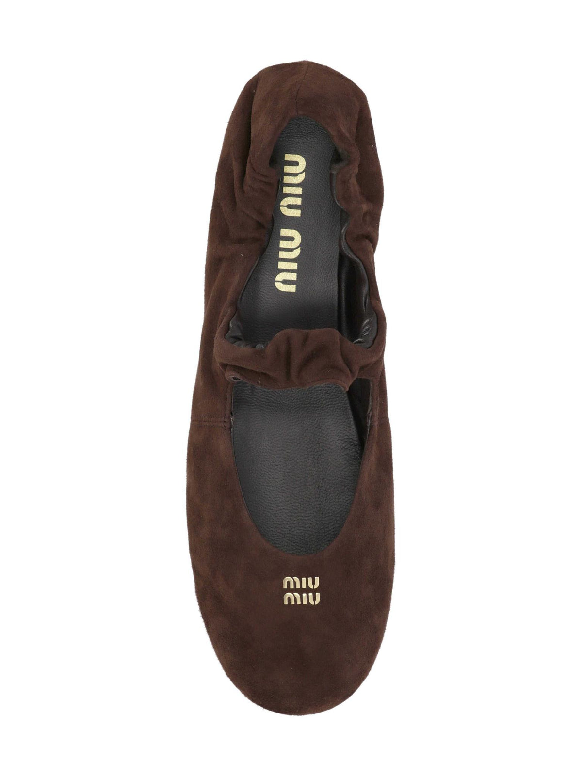 Miu Miu Black Leather Flat Shoes