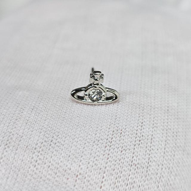 Vivienne Westwood Nano Solitaire Logo Earrings Silver Tone