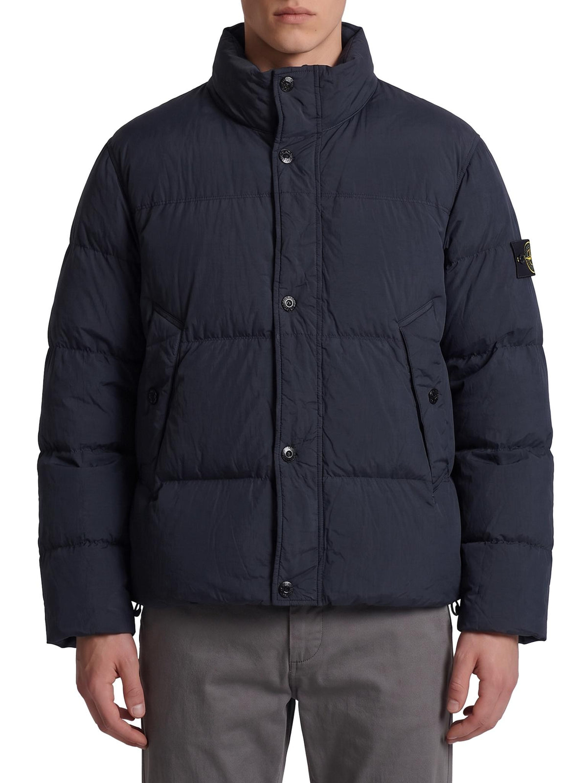 STONE ISLAND Black Down Puffer Jacket for Men