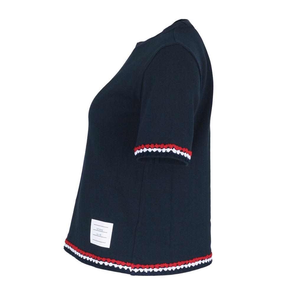 THOM BROWNE Women’s A-Line Short Sleeve T-Shirt Navy
