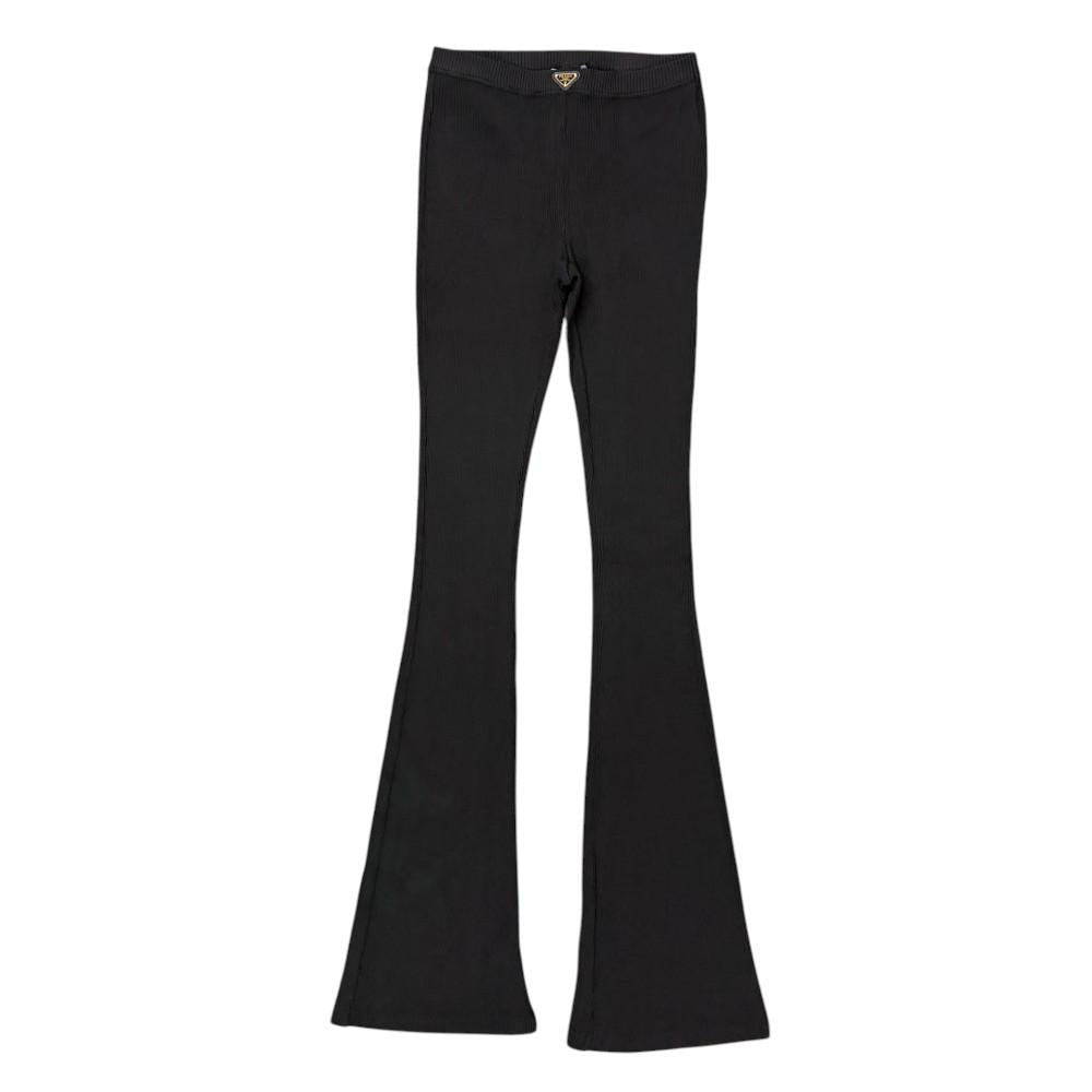 PRADA Women’s Metal Logo Black Leggings