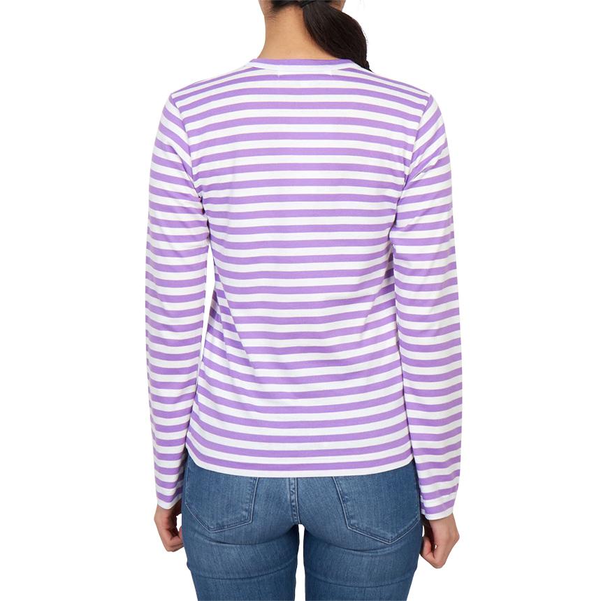 Comme des Garcons Mini Red Heart Stripe Long Sleeve T-Shirt Unisex AZ T217 051 4