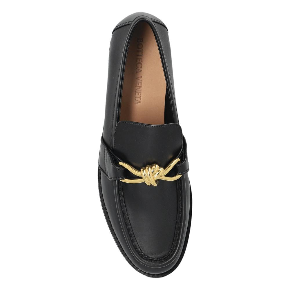 Bottega Veneta Astaire Black Leather Loafers Women’s