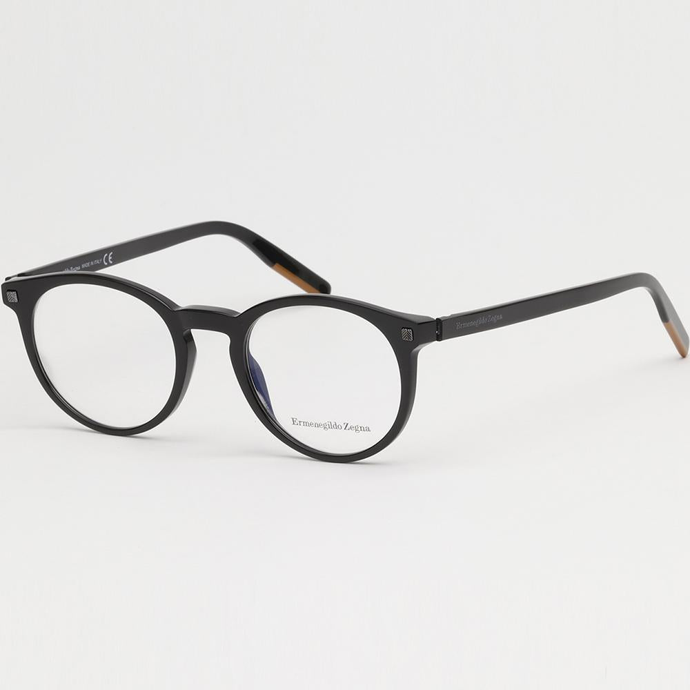 Zegna Lightweight Retro Round Acetate Eyeglasses Unisex EZ5214 001