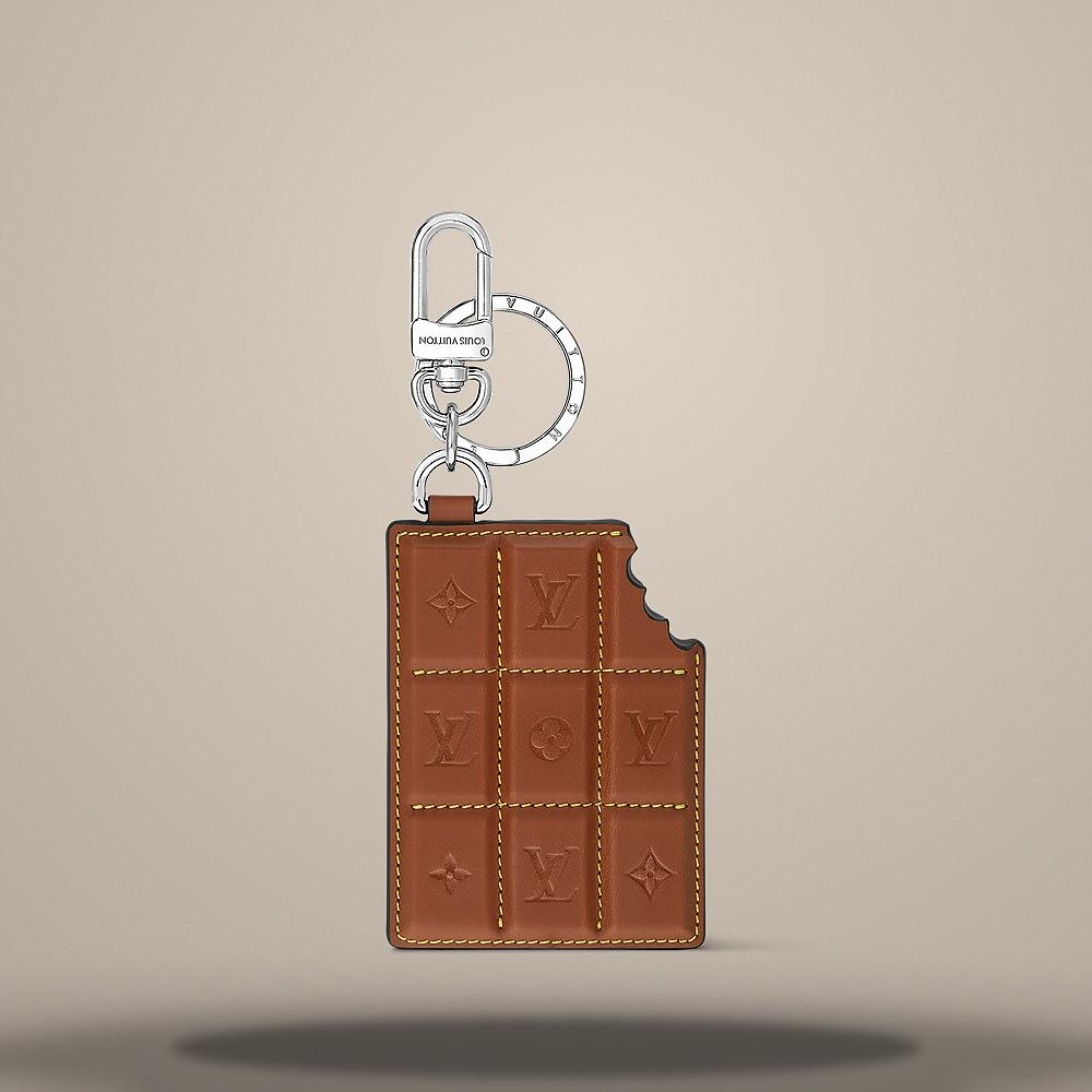 Louis Vuitton LV Chocolate Bar Figurine Key Holder Bag Charm Brown