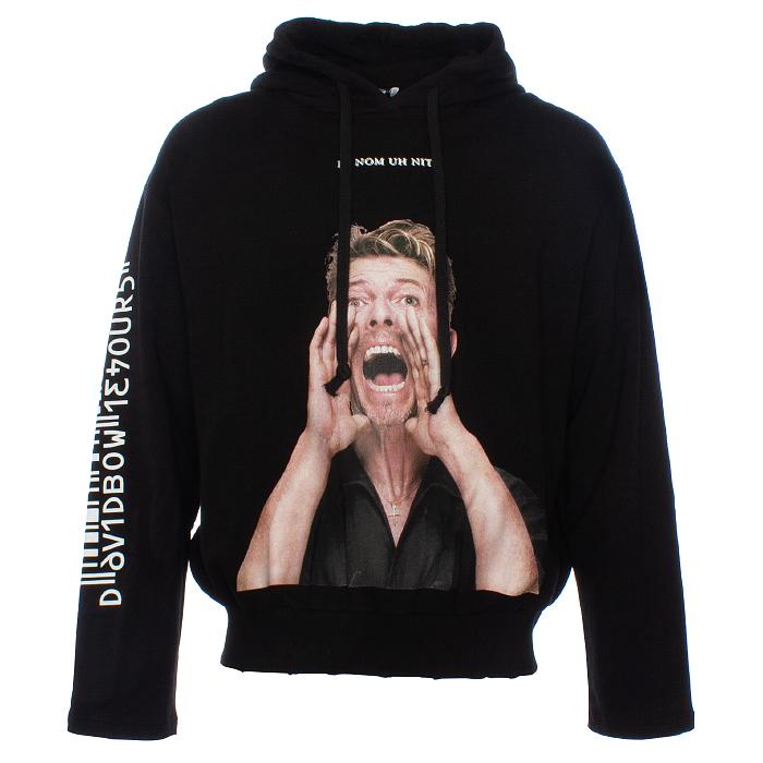 IH NOM UH NIT Bowie Barcode Logo Print Hooded T-Shirt for Men
