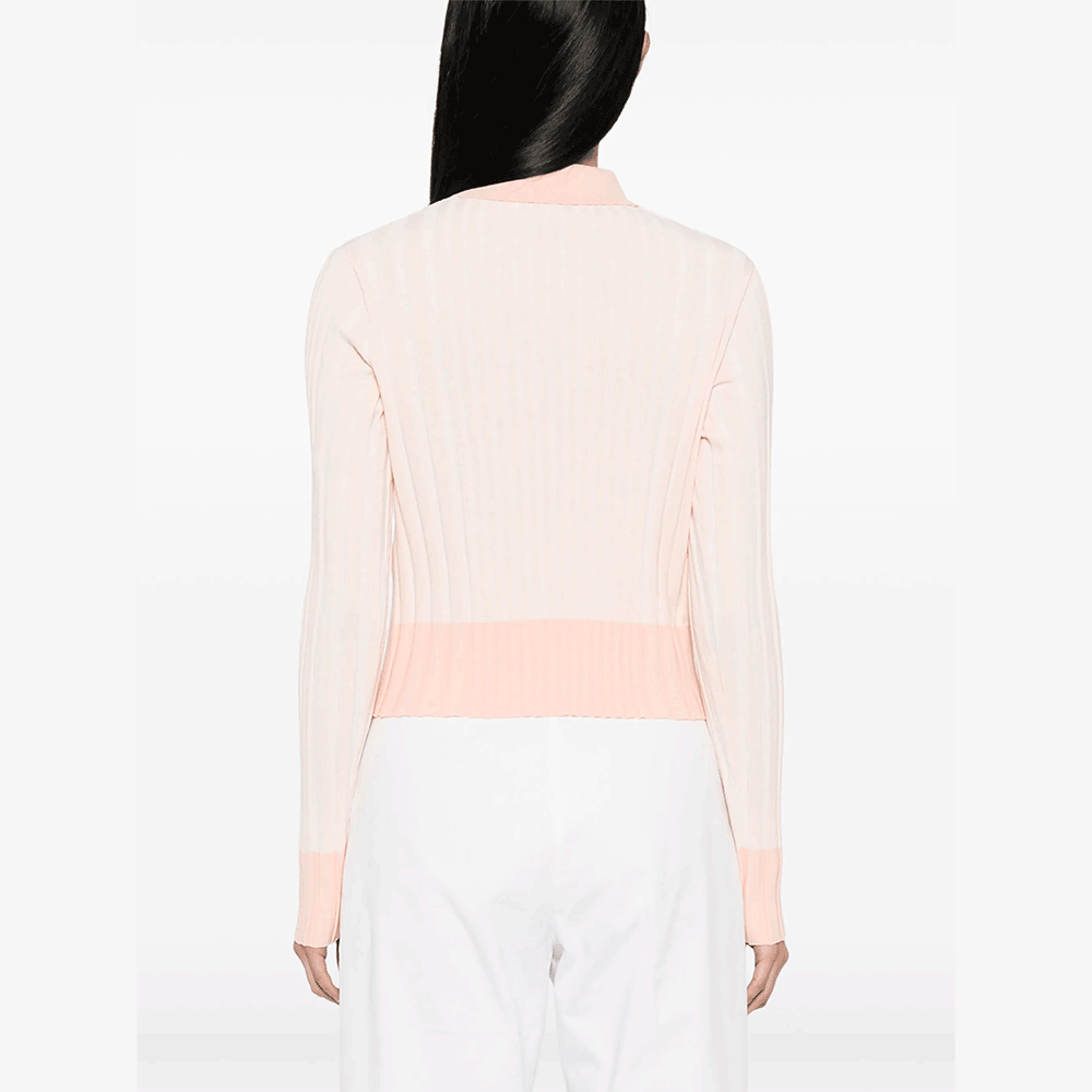 Maison Kitsune Ribbed Cardigan Baby Fox Women’s Cardigan Ivory OW00504 KT1121