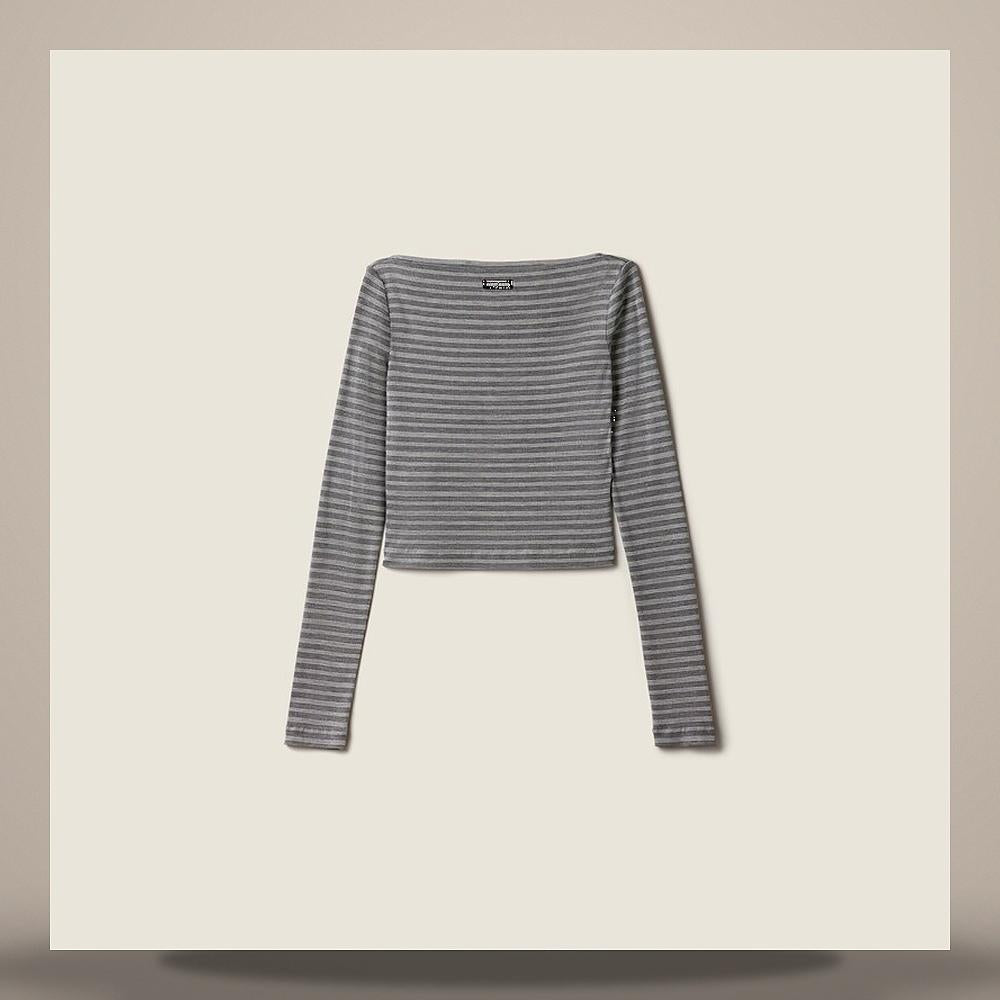 Miu Miu Stripe Jersey Top MT2275 6447 F0I13