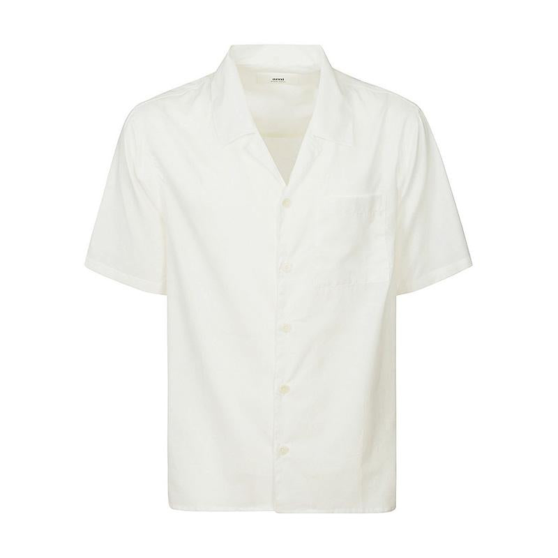 AMI White Cotton Short Sleeve Shirt HSH203 CO0015 168